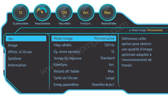 Samsung C24FG70 : Menu Samsung C24FG70 : Menu