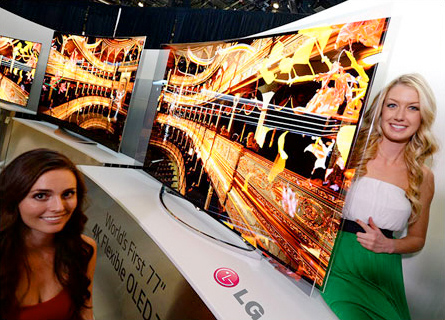 Illustration de la TV OLED LG flexible