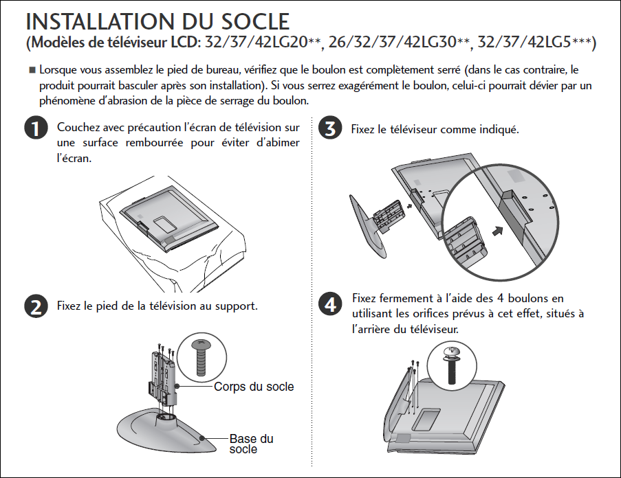 Montage socle 32LG2000