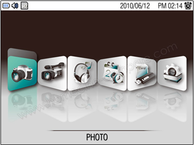 Aiptek P8i26 : Menu principal