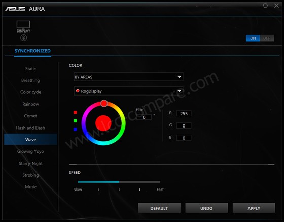 Asus ROG Swift PG27VQ : Logiciel AURA