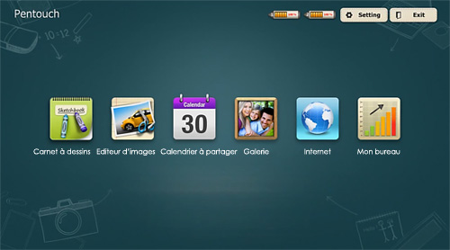 Menu principal (Pentouch) : Pr�sentation photo