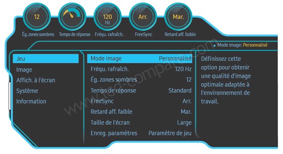 Samsung C49HG90DMU : Menus