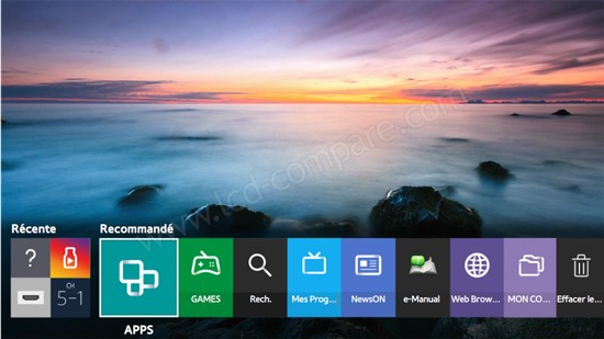 Samsung UE65JS9500 : Smart Hub (cr�dit : Samsung)