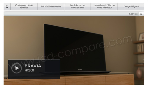 SONY KDL-46HX850 - 117 cm - Fiche technique, prix et avis