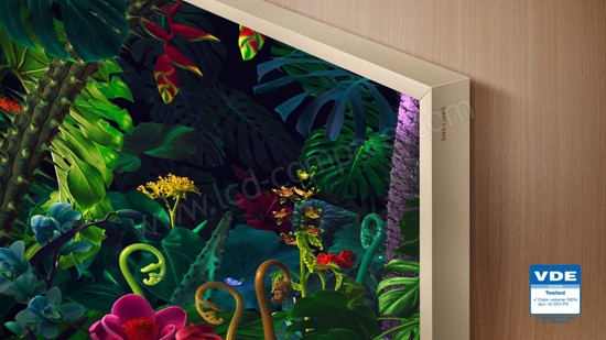 Illustration du panneau QLED avec 100% de volume de couleurs 100% volume de couleurs