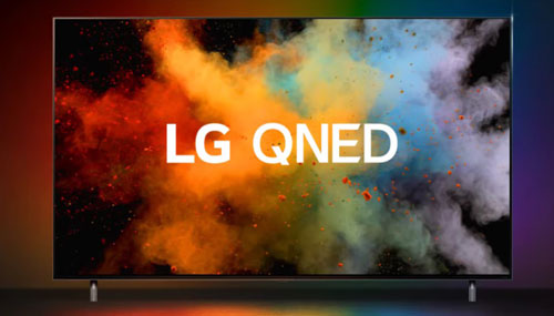 Visuel repr�sentant une TV avec r�tro�clairage LED et technologie QNED