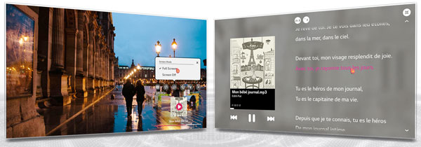 Visuel repr�sentant la fonction Music Player d'une TV LG