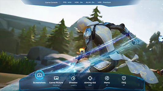 Visuel pr�sentant la Game Bar pr�sente sur les TV TCL Game Master 2.0