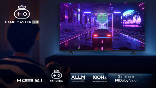 Visuel repr�sentant les fonctionnalit�s Game Master 3.0 des TV TCL