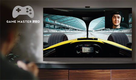 Visuel repr�sentant l'affichage d'une source de type jeu vid�o sur une TV TCL Game Master Pro