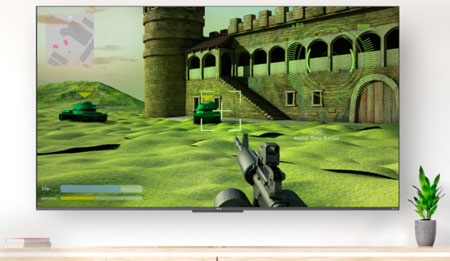 Visuel repr�sentant l'affichage d'une source de type jeu vid�o sur une TV TCL Game Master