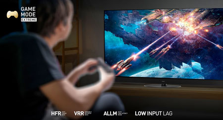 Visuel repr�sentant une TV Panasonic avec mode jeu extr�me