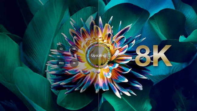 Visuel repr�sentant le traitement d'upscaling 8K AI de TCL