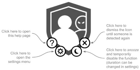 Visuel pr�sentant la notification et les r�glages Privacy Alert