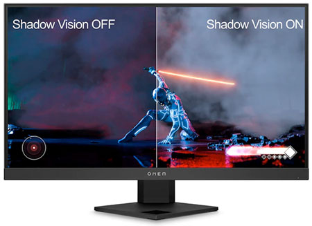 Visuel représentant la fonction Shadow Vision présente dans certains écrans HP