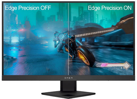 Visuel représentant la fonction Edge Precision présente dans certains écrans HP