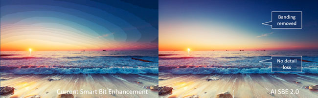 Visuel repr�sentant l'optimisation des d�grad�s de couleurs au travers de la fonction AI Smart Bit Enhancement 2.0