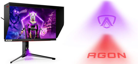 Visuel repr�sentant la projection de logo sur un moniteur AOC �quip� du LED AGON