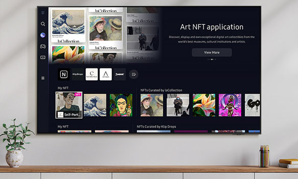 Visuel repr�sentant le portail NFT accessible depuis certaines TV Samsung