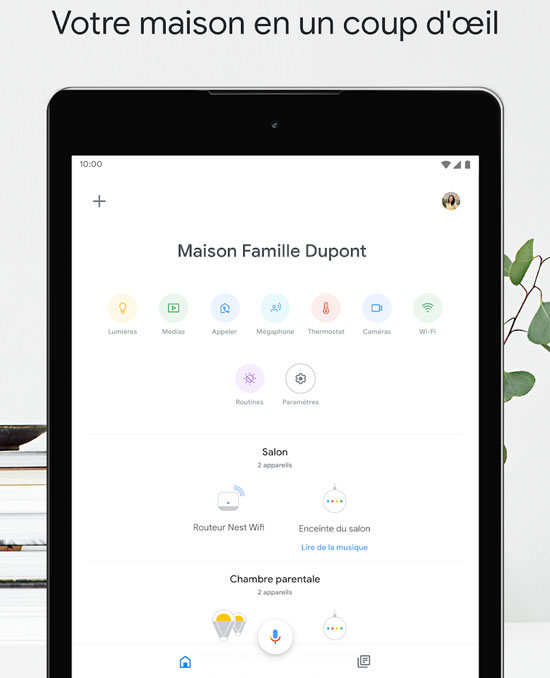Visuel reprsentant l'application Google Home