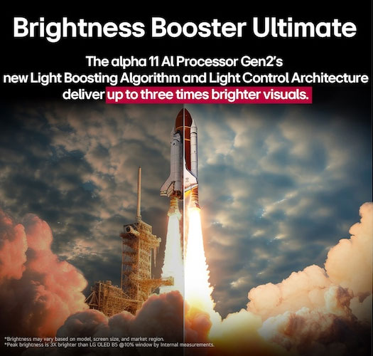 Visuel pr�sentant la technologie d'optimisation de la luminosit� LG Brightness Booster Ultimate