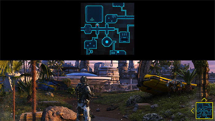 Visuel repr�sentant la fonction zoom mini map accessible depuis la Game Bar de certaines TV Samsung