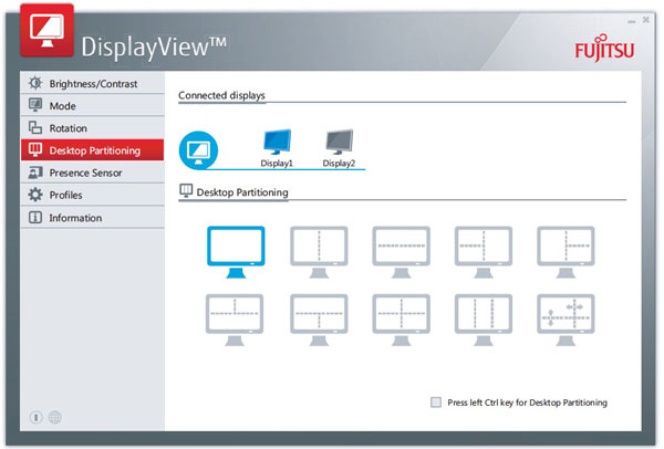 Visuel repr�sentant l'interface du logiciel DisplayView