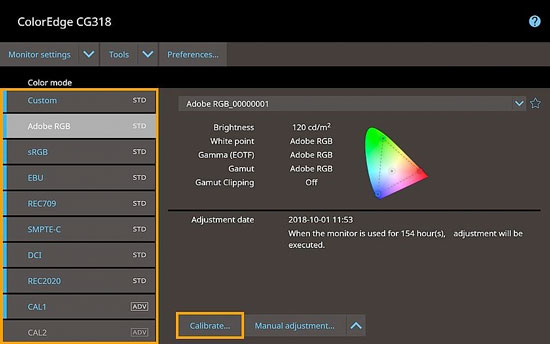 Visuel repr�sentant le logiciel ColorNavigator d'Eizo