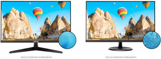 Visuel du traitement antibact�rien appliqu� � certains �crans Asus
