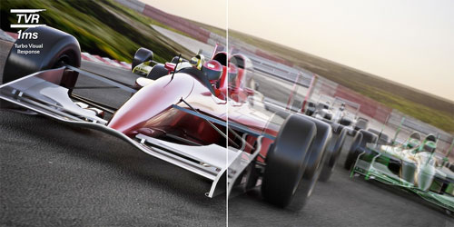 Visuel repr�sentant la diffusion d'images rapides sur un �cran avec technologie Turbo Visual Response