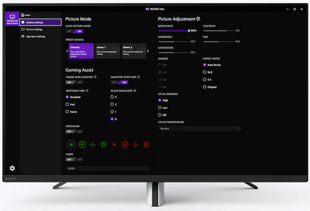 Visuel repr�sentant le programme Sony INZONE Hub