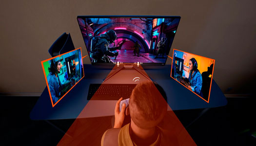 Visuel repr�sentant le syst�me de microphones � r�duction active du bruit IA Microphone