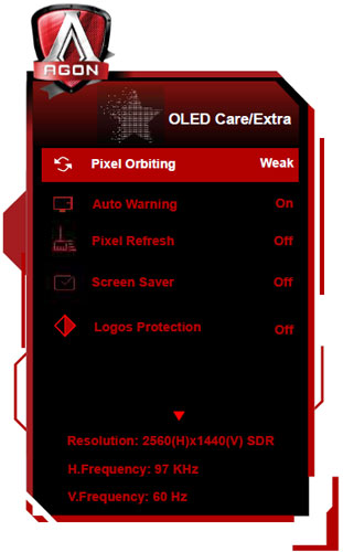 Fonctions OLED Care d'un moniteur OLED AOC