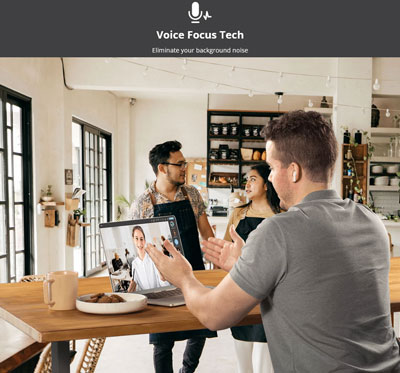 Visuel repr�sentant la fonction Voice Focus Tech