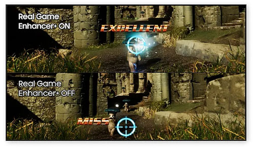 Visuel repr�sentant la fonction Real Game Enhancer+ de Samsung