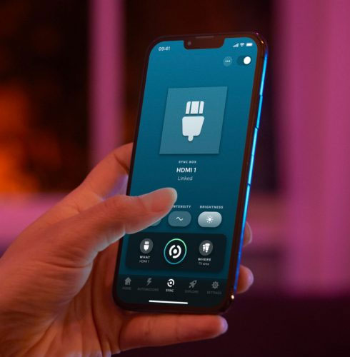 Visuel repr�sentant l'application Philips Hue pour piloter l'�clairage depuis un appareil mobile