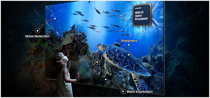 Visuel pr�sentant certaines des optimisations d'image appliqu�es par le processeur NQ4 AI Gen3