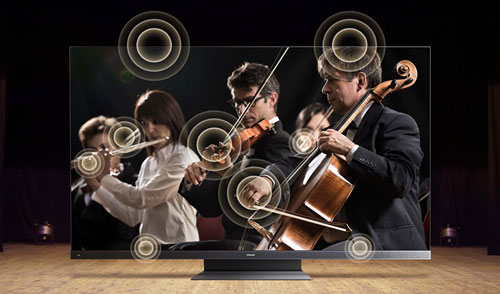 Illustration d'une TV Hisense avec �cran sonore