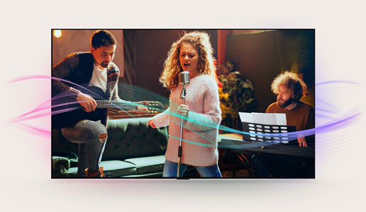 Visuel repr�sentant le traitement audio LG AI Clear Sound
