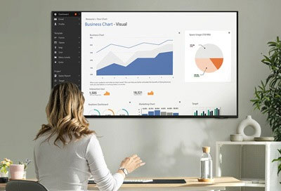 Visuel repr�sentant l'utilisation Workspace d'une TV Samsung