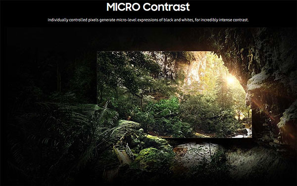 Visuel repr�sentant une TV Micro LED Samsung avec micro contrast