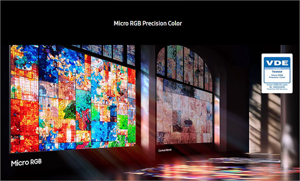 Visuel repr�sentant une TV Samsung �quip�e de la technologie Micro RGB Precision Color