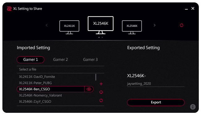 Visuel repr�sentant l'application XL Setting to Share