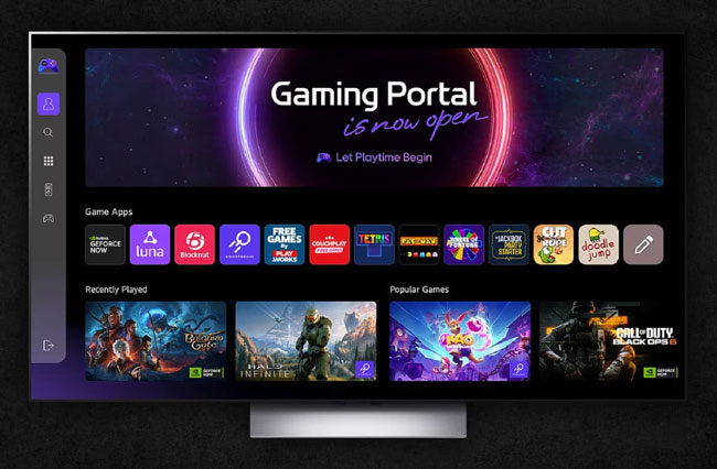 Visuel pr�sentant l'interface LG Gaming Portal