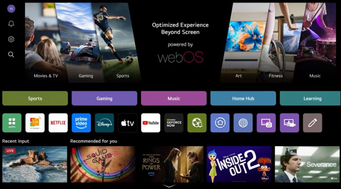 Visuel pr�sentant des Quick Cards dans l'interface WebOS