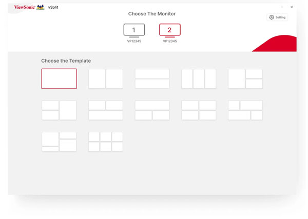Visuel pr�sentant les configurations d'affichage disponibles � partir du logiciel vSplit