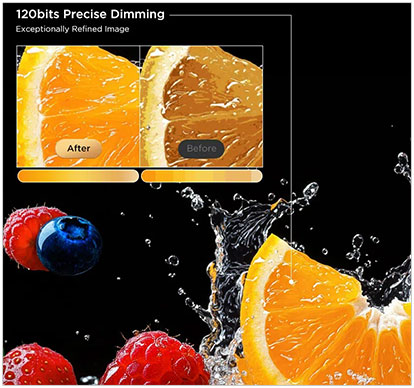 Visuel pr�sentant la technologie 120 bits Precise Light and Color Control