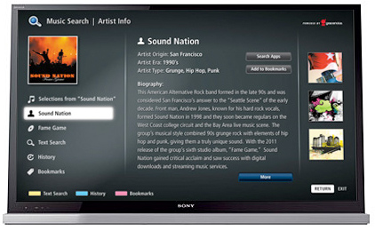 Visuel reprsentant la fonction Track ID sur une TV Sony