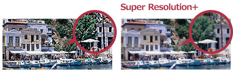 Visuel repr�sentant le traitement Super r�solution+ de la marque LG